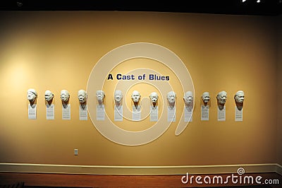 A Cast of Blues Exhibit at the Delta Cultural Museum, Helena Arkansas. Editorial Stock Photo